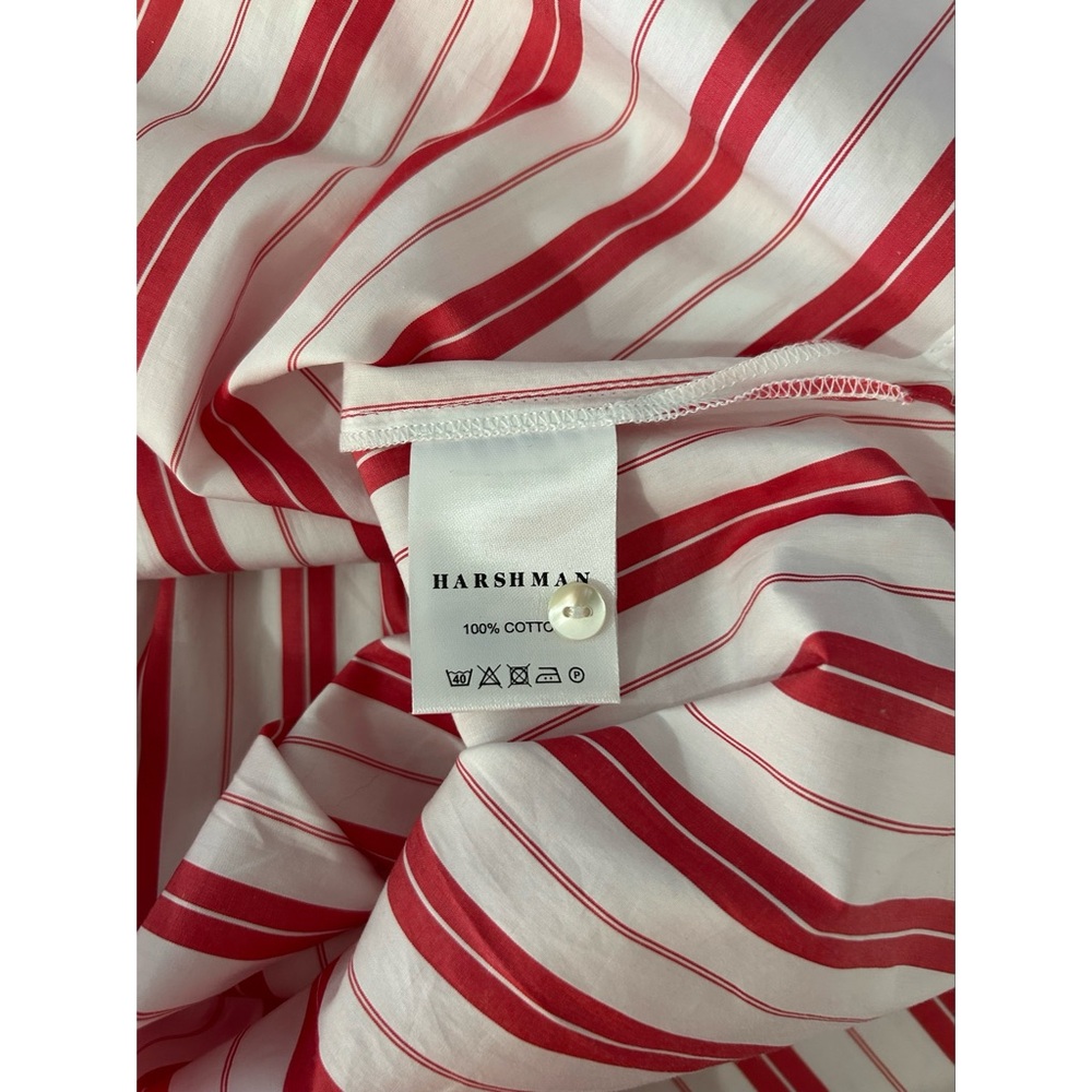 Anthropologie Harshman Woman’s COOPER Button up SHIRT Medium Red White striped - Picture 5 of 6